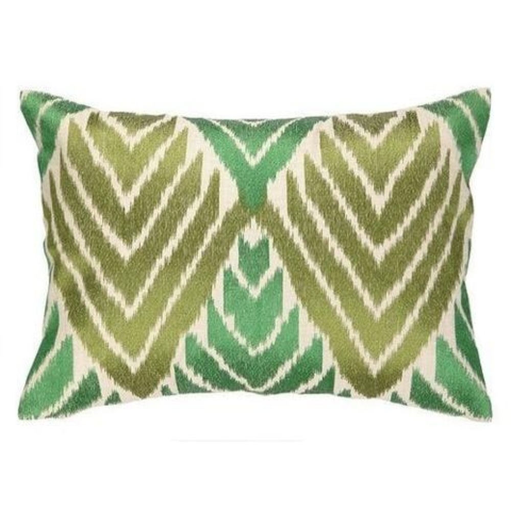 Green Embroidered Designer Decorative Pillow